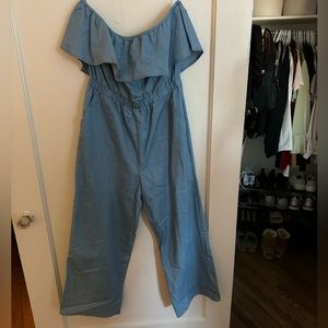 blue jumpsuit